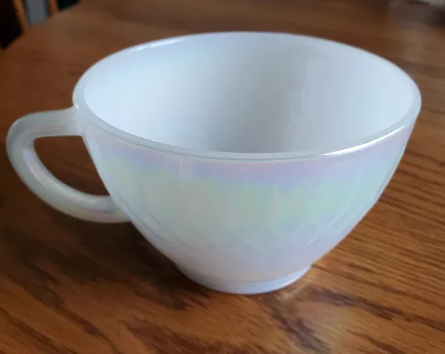 (3) Vintage 1960s Federal Glass Iridescent Moonglow Tea Cups