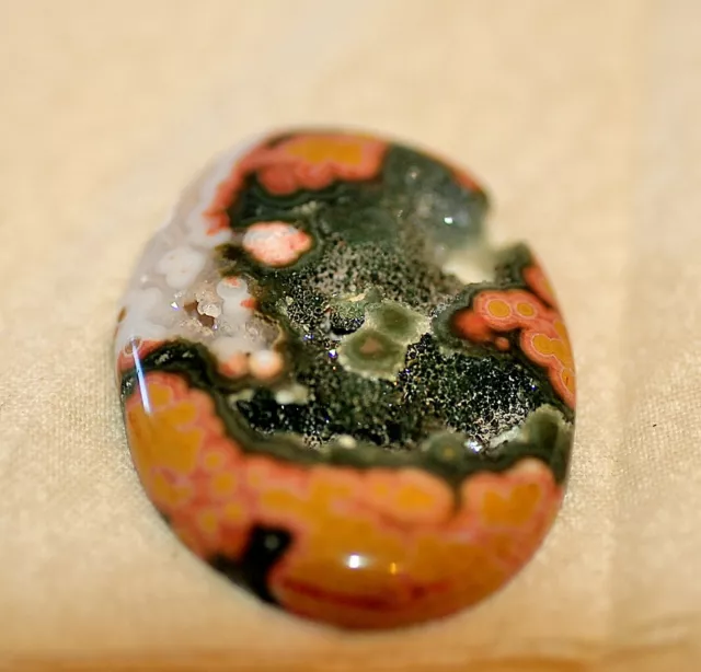 Ocean Jasper Oval Cabochon 45.5 carats great patterns and colors