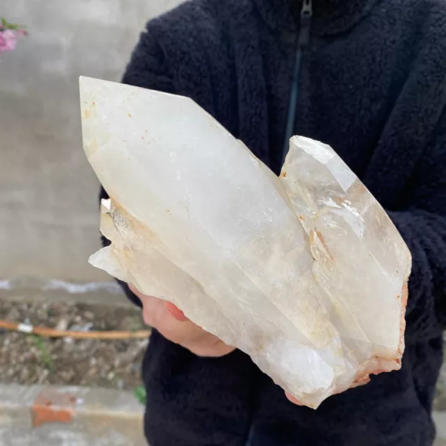 2.2lb Large Natural Clear White Quartz Crystal Cluster Rough Healing Specimen