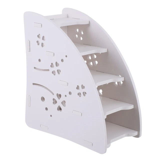 Boîte De Rangement De Bureau, 5 Compartiments Bois En Caoutchouc Boîte De Télécommande Boîte De