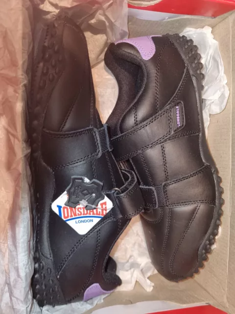 Lonsdale black velcro trainers sales