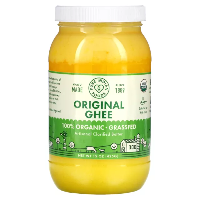 Pure Indian Foods Ghee Organic Grass Fed Oz G Bpa Free