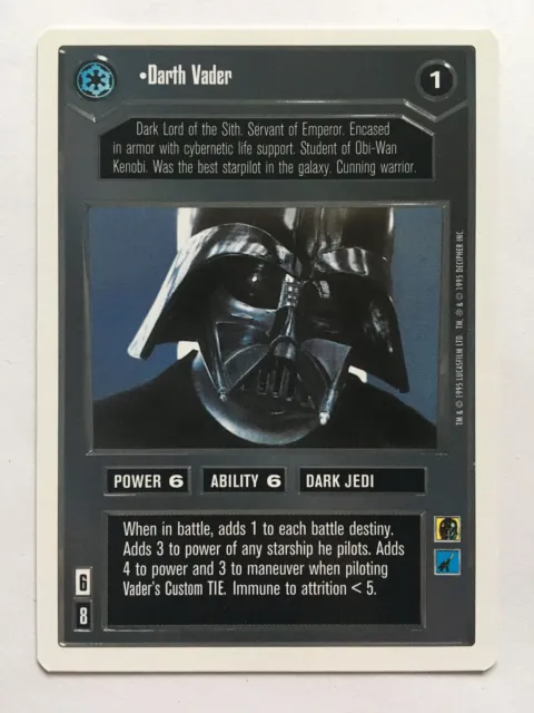 Star Wars CCG Decipher Premiere WB Unlimited Darth Vader NM SWCCG TCG 1995