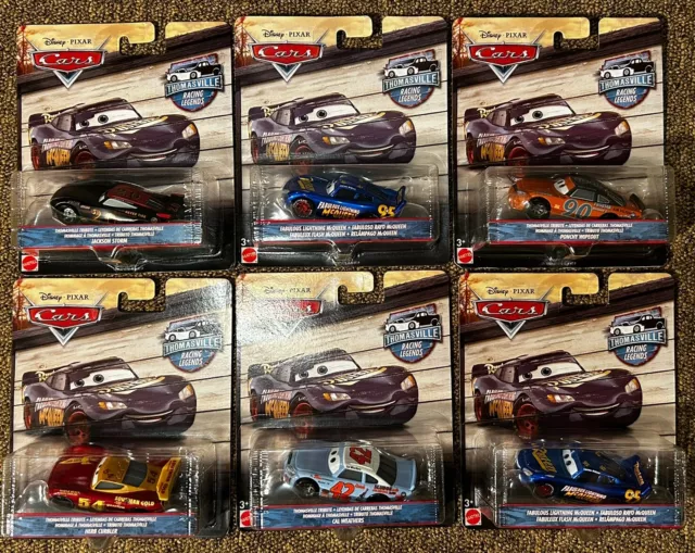 6 coches Mattel Disney Pixar FABULOSO RAYO MCQUEEN Thomasville Racing Legends