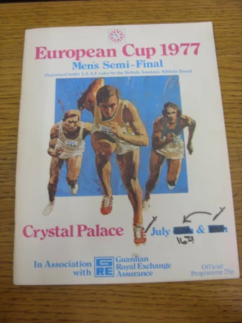 16/07/1977 Athletics Programme: European Cup Mens Semi-Final [At Crystal Palace]