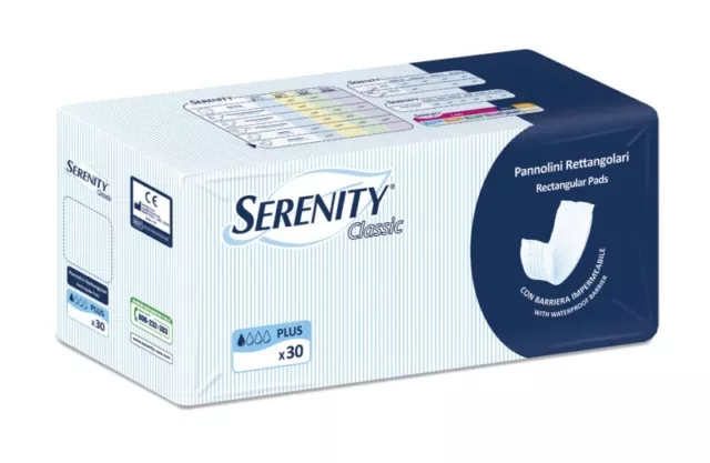 6 Confezioni Serenity Classic Pannolini Rettangolari con barriera. 180 pezzi