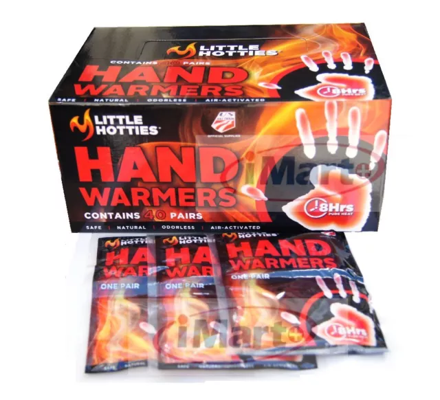 Little HOTTIES 40 Pairs 80 Hand Warmers Heat Pack Socks Heater Snow Ski Warmer