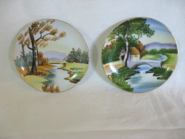 Pair of Vintage Hand Painted Decorative Plates Ucagco China Japan