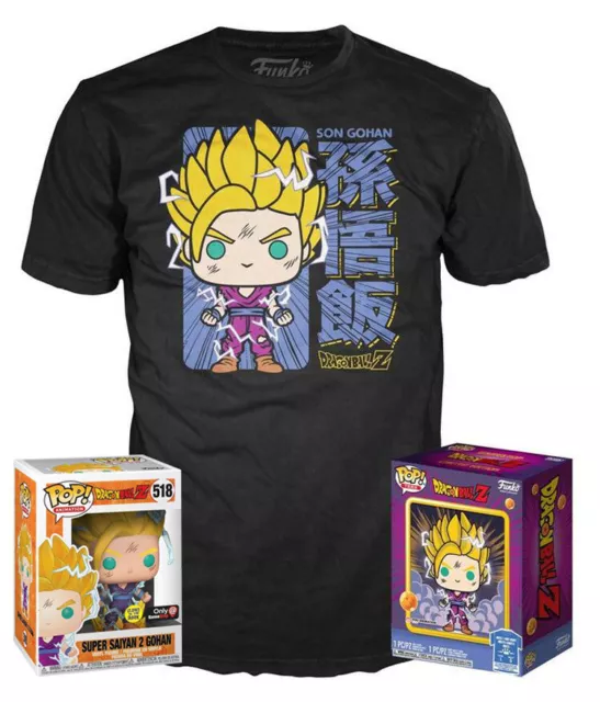 Funko Dragon Ball Z POP Tee Vinyl Figur T Shirt Set Gohan 518 Glow in the Dark