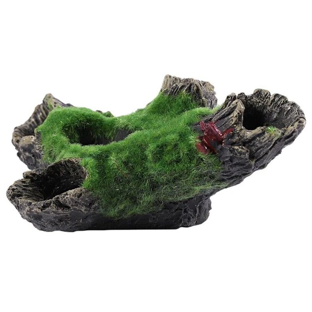 Acquario di lunga durata decorazione casa sull'albero grotta amanti del pesce dedicato resina verde 4