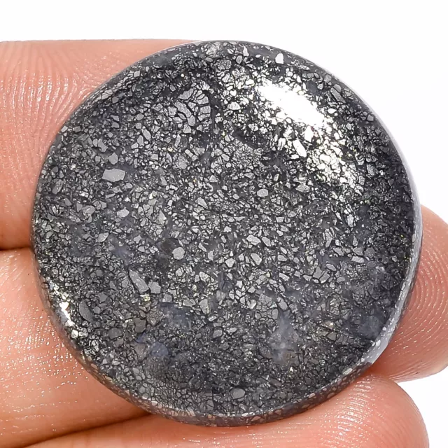 Natural Marcasite Agate Round Shape Cabochon Gemstone 32 Ct. 27X27X4 mm EE-34021