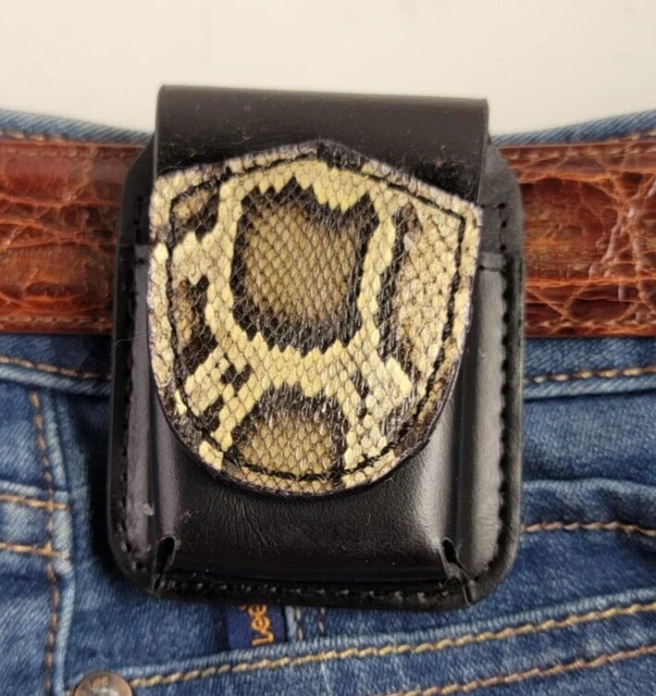 BURMESE PYTHON ZIPPO leather lighter case Pouch holder New Genuine Handmade