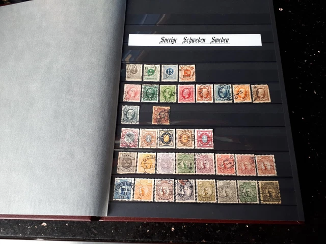 POSTAGE STAMPS "SWEDEN", class sorting on 16 album pages, TIP 2