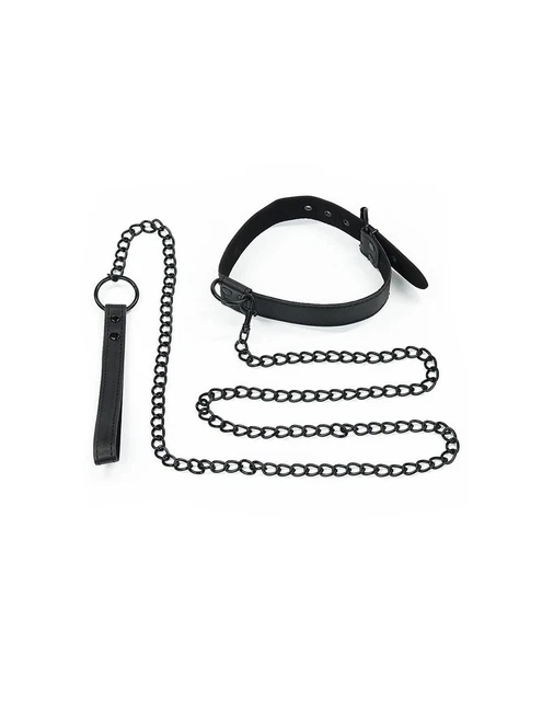 Collar con Correa Negro Mate