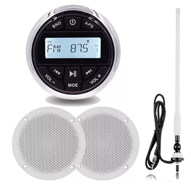 Marine Stereo Empfänger Bluetooth Boot Radio mit 4" Lautsprecher und Antenne