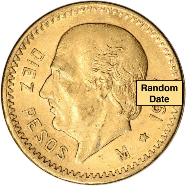 MEXICO GOLD 10 Pesos - XF/AU - Random Date - 0.2411 oz. $520.10