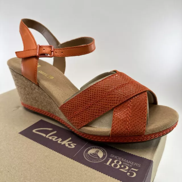 CLARKS LADIES HELIO Latitude Black Leather Casual Wedge Sandals Size UK 5 38 29.95 PicClick UK