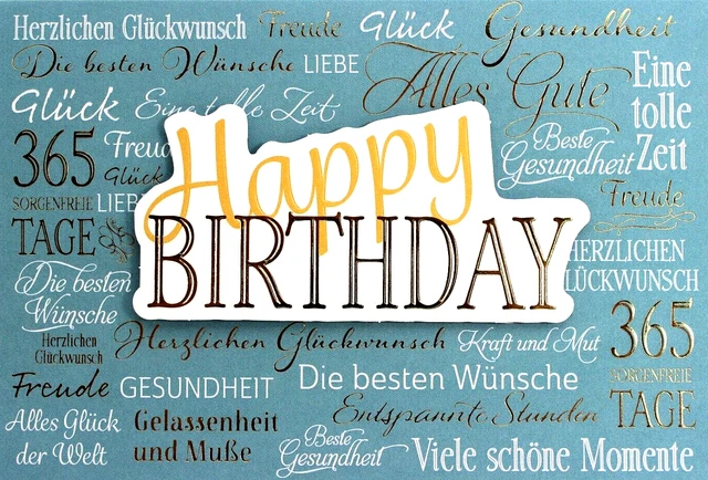 GEBURTSTAGSKARTE GLÜCKWUNSCHKARTE GEBURTSTAG Karte mit Spruch Sprüchen