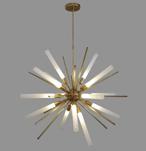 Beautiful Modern Handmade Brass Chandelier- Mid Century Chandelier - Art Deco Ce