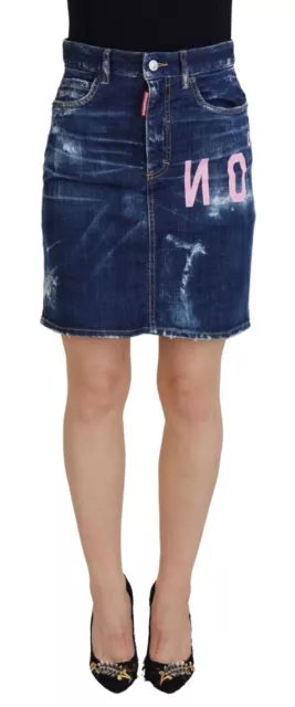 DSQUARED2 Skirt Boston Jean Blue Icon High Waist Denim Mini IT38/US4/XS 610usd