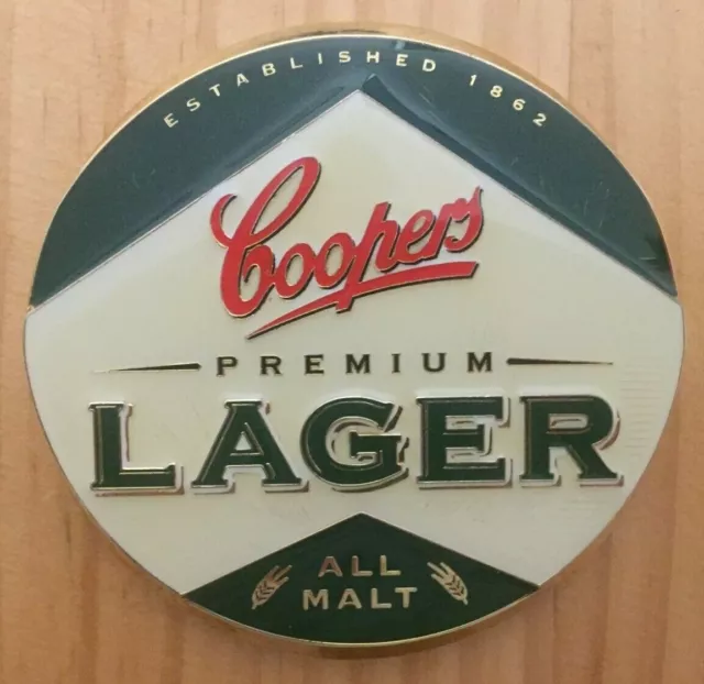 Coopers "PREMIUM LAGER" Beer Tap Badge/Decal (90mm Dia)