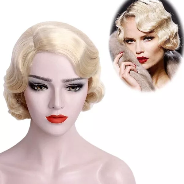 STfantasy Classic 1920s Blonde Wig for Women Short Finger Wave, Cosplay