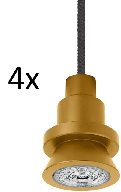 4x Osram Vintage Pendulum Deckenlampe gold incl. GU10 Spot EEK:F (Spektrum A-G)
