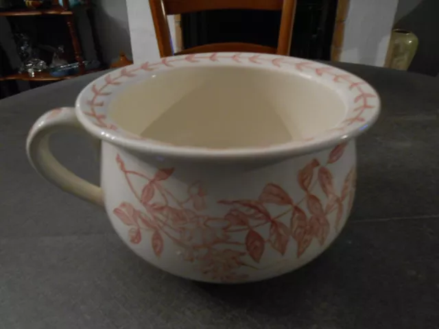 ancien pot de chambre d'aisance en faience de sarreguemines U § C modèle glycine