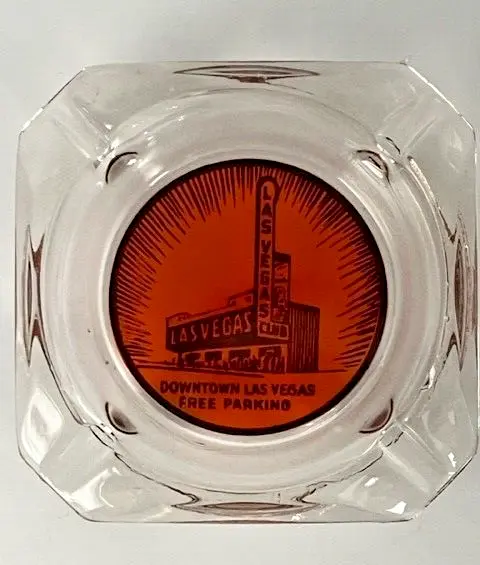 Vintage Las Vegas Club Casino Downtown Las Vegas Glass Ashtray - 3.5"