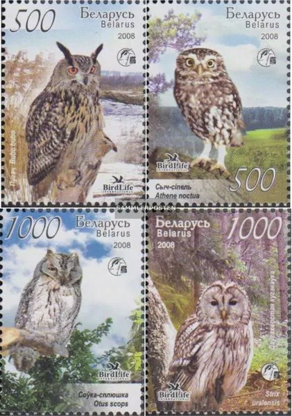 Weißrussland 750-753 (kompl.Ausg.) postfrisch 2008 Eulen