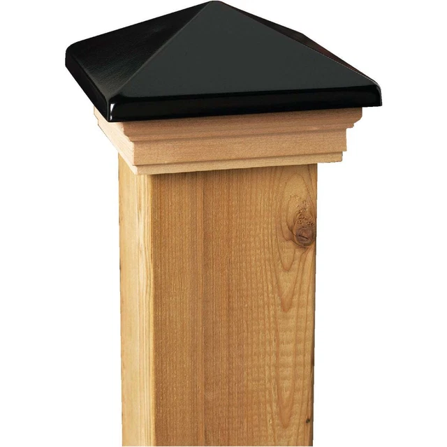 Oradores de cubierta de 4 pulgadas x 4 pulgadas Tapa de poste presionada superior de plástico, base de cedro paquete 73520