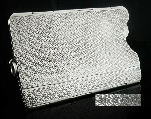 Folding Sterling Silver Card Case, Birmingham 1920, Deakin & Francis Ltd