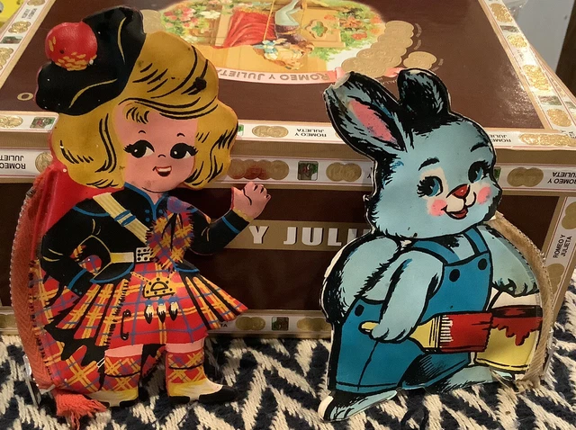 Pair of Vintage Children’s Novelty Coin Purses -Scottish Lass and Bunny