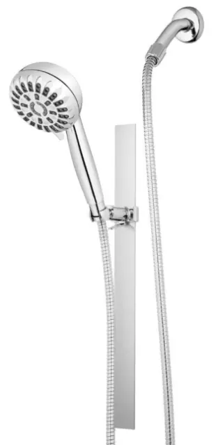 Height Select 7-Spray 4 in. 2.5 GPM Wall Bar Handheld Shower Head in Chrome