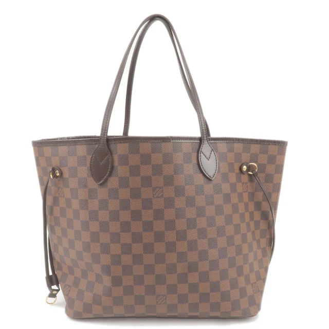Auth Louis Vuitton Damier Ebene Neverfull MM Tote Bag Brown N51105 Used