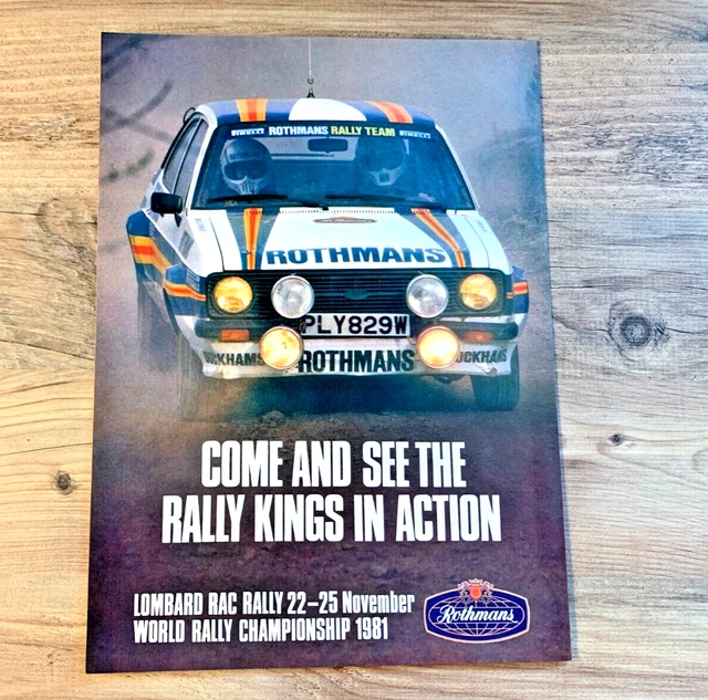 ROTHMANS RAC RALLY 1980s FRAMEABLE COLLECTIBLE CLASSIC CIGARETTE ...