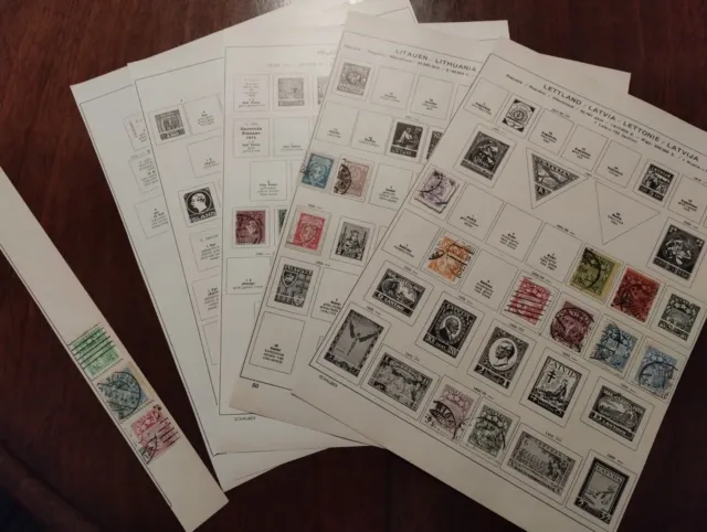 über 25 alte Briefmarken aus Lettland, Litauen und Irland- gestempelt s. Fotos!