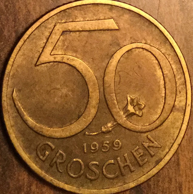 1959 Austria 50 Groschen Coin