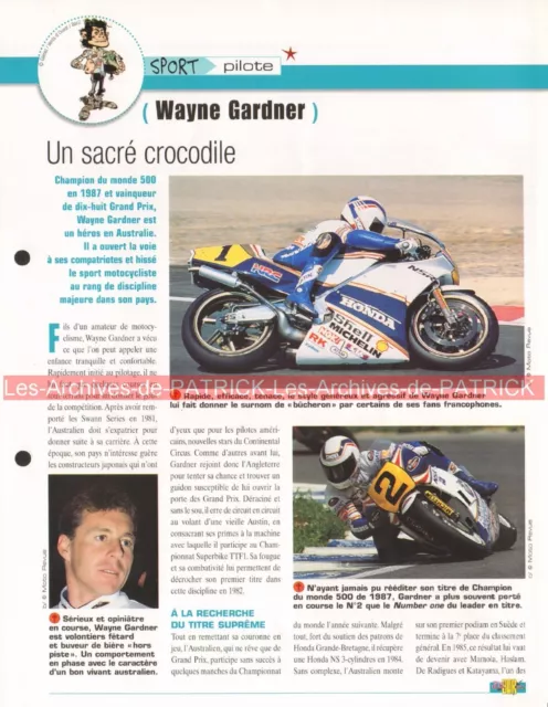 Wayne GARDNER Pilote Grand Prix GP Vitesse Joe Bar Team Fiche Moto #008082