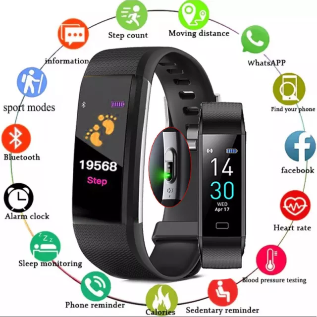 Smart Watch Band Sleep Heart Rate Monitor Tracker Fitness Wristband US STOCK