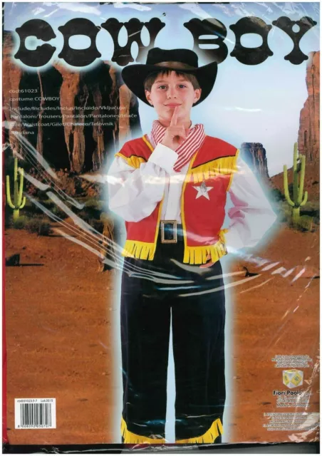 Costume Di Carnevale Cowboy Taglia M  5/7 Anni Costumi Vestito Per Bambino