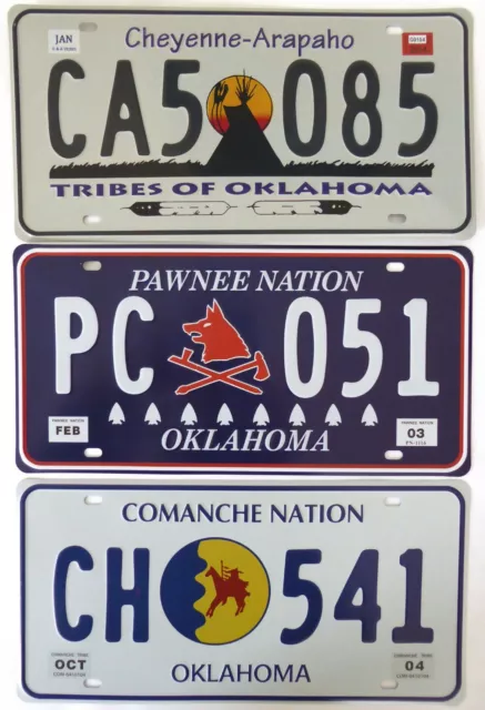 Lot de 3 plaques d'immatriculation américaines OKLAHOMA USA License Plates