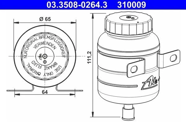 Vase D'Expansion, le Liquide de Frein, ATE 03.3508-0264.3