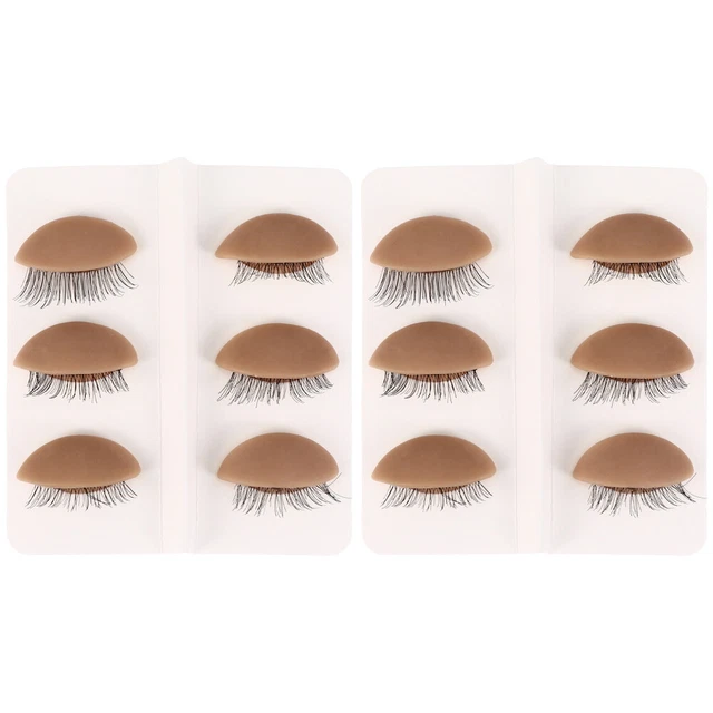 6 Pairs Pfropfendes Wimpernkopfmodell Kieselgel Ersatz Der Augenlider
