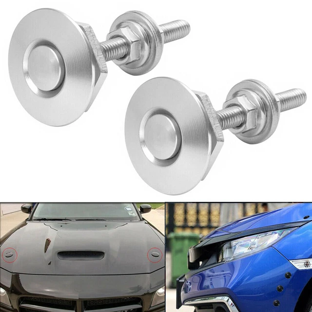 2 pz Pulsante Sgancio Rapido Cofano Perni Blocco Blocco Auto Paraurti Auto