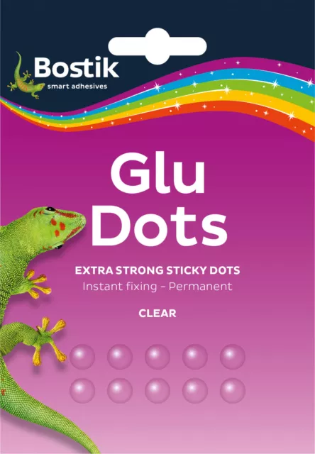 Pack of 64 Bostik Blu Tack Sticky Adhesive Dots Extra Strong Permanent 805811