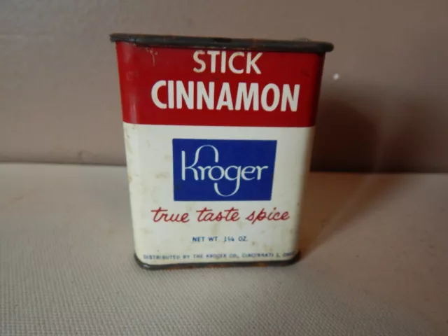 Vintage KROGER 1.25 oz. Tin of STICK CINNAMON w/Product Inside~VG Shape!