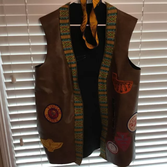 VINTAGE 70S YMCA Indian Guides Vest w Patches - ATAPAHOE NATION Raleigh ...