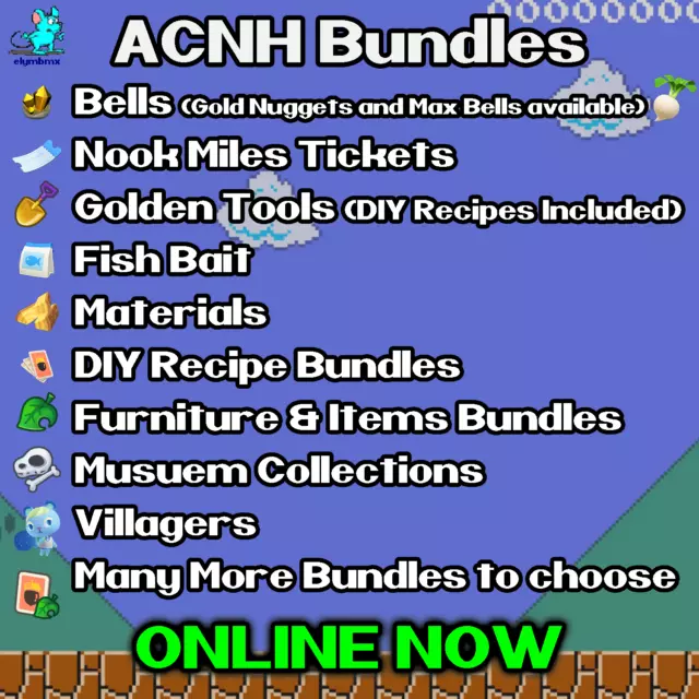 🌟 Bells Nook Miles Tickets Fish Bait Materials DIY Recipes Bundles ❇️ ONLINE ❇️