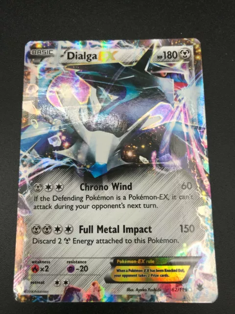 Dialga EX ULTRA RARE 62/119 XY Phantom Forces Pokemon card TCG NM HOLO 2014